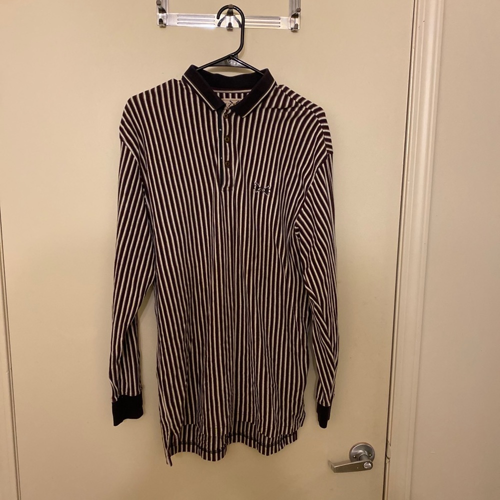 Vintage Striped Izod Knit Golf Polo